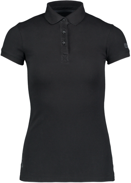 Women's black elastic polo shirt STANDY