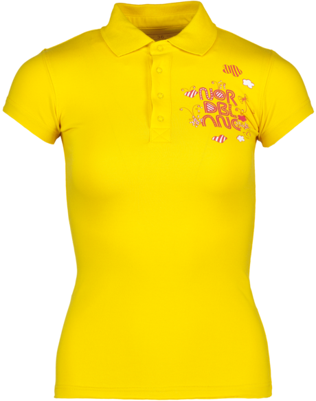 Sárga női elasztikus póló gallérral HAPPYS